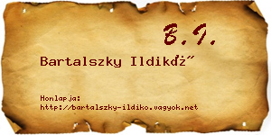 Bartalszky Ildikó névjegykártya